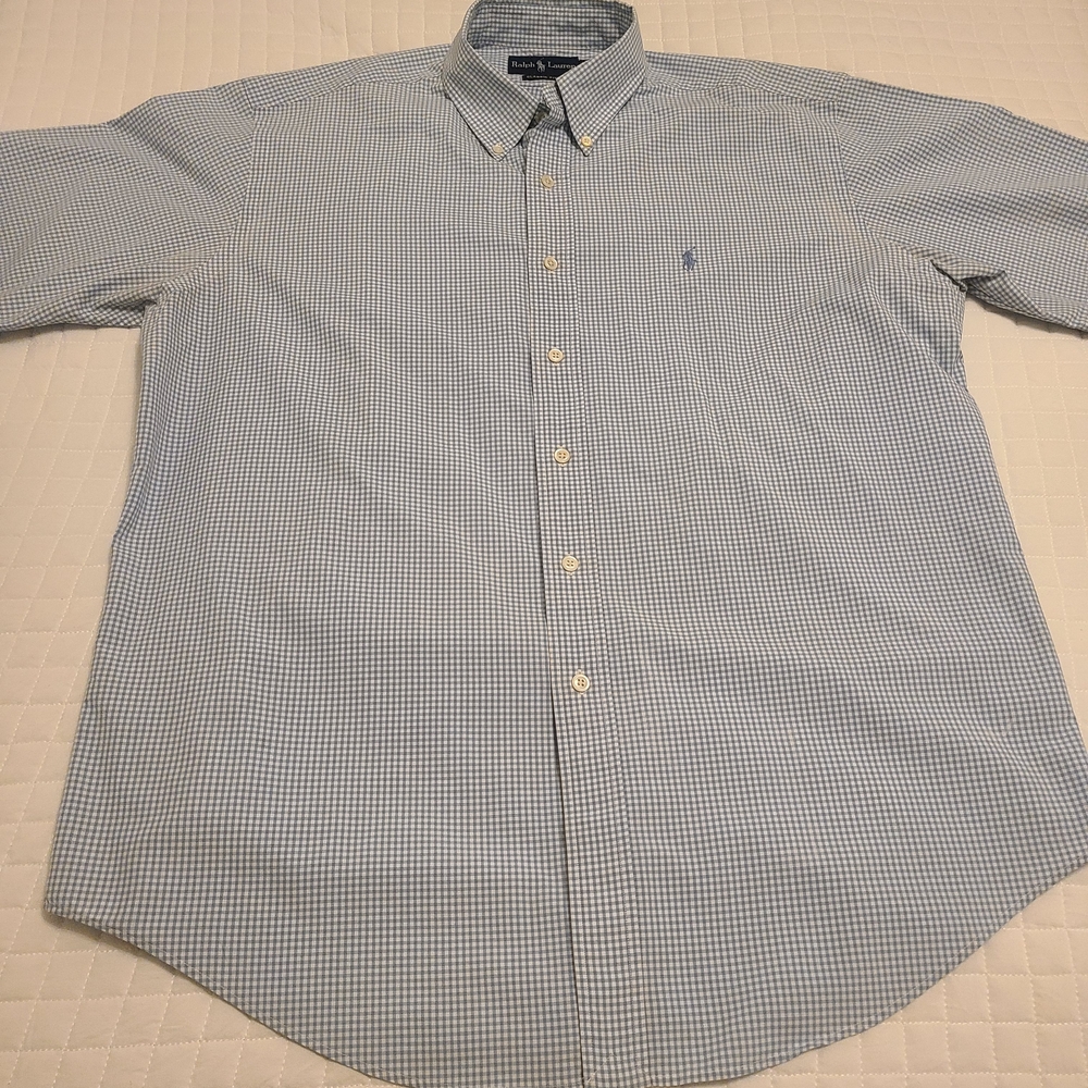 Polo by Ralph Lauren Blue Checkered Casual Button Down Shirt